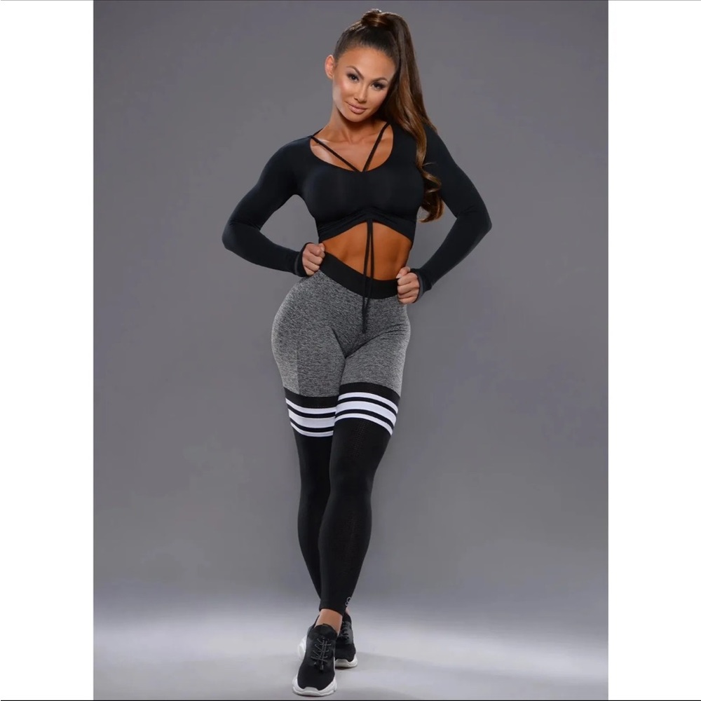 Bombshell sportswear sock leggings grey XS NWT